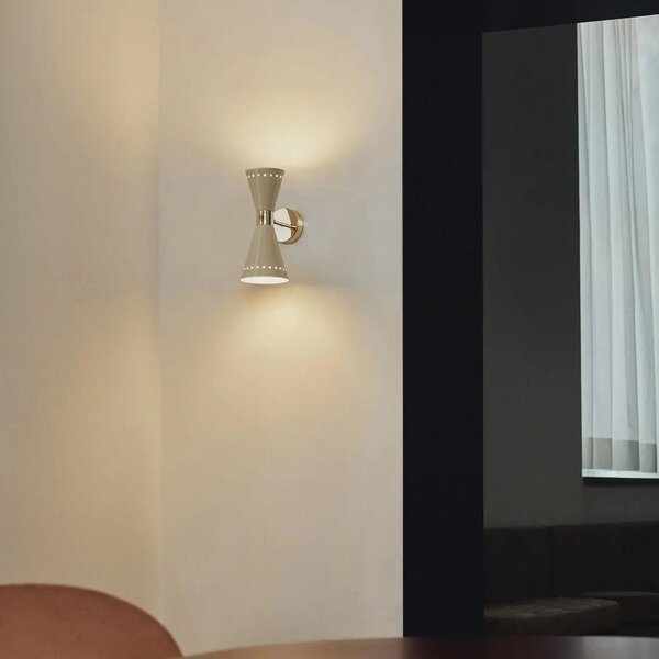 Lampa Ścienna Stilnovo, Megafono, beżowy, salon, metal, design