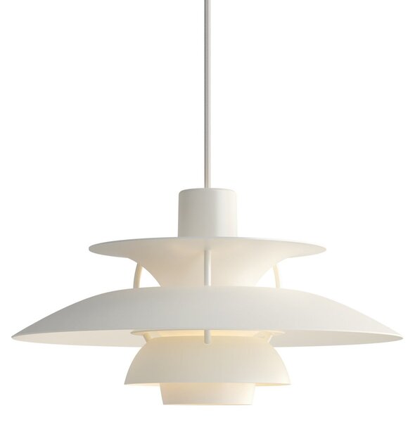 Lampa Wisząca Louis Poulsen, PH 5 Mini, ściemnialny, biały, salon, metal, design