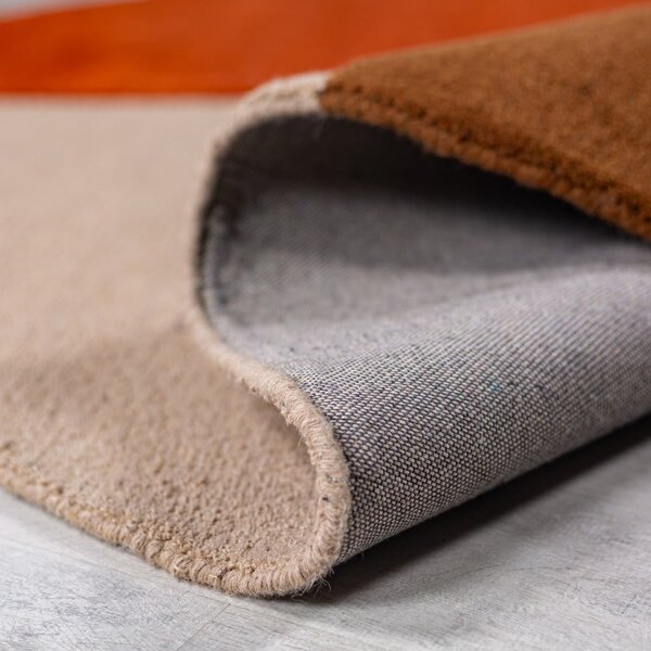 Ceglasty wełniany okrągły dywan tkany ręcznie ø 150 cm Mia Segment – Flair Rugs