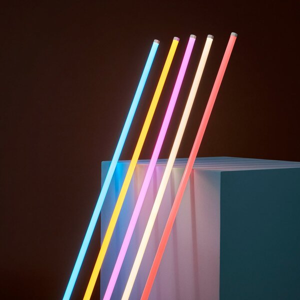 Lampa Stołowa HAY, Neon Tube, pudrowy róż, salon, tworzywo sztuczne, nowoczesny