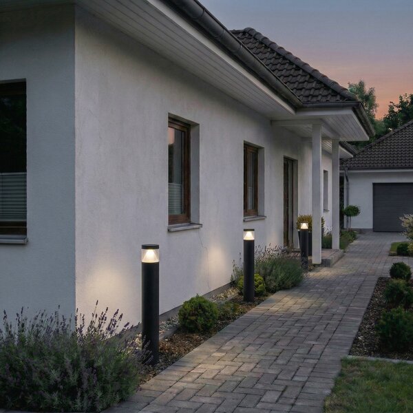 Zewnętrzna Lampa Lucande, Darja, szary, taras, metal, nowoczesny