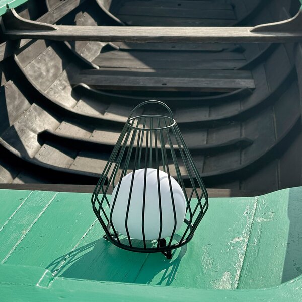 Zewnętrzna Lampa Dyberg Larsen, Evesham, ściemnialny, zielony, taras, metal, skandynawski