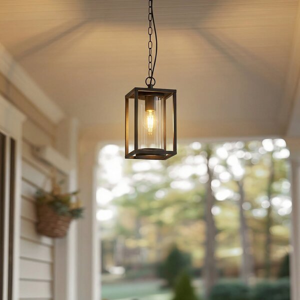Zewnętrzna Lampa Lucande, Ferda, ściemnialny, czarny, taras, aluminium, nowoczesny