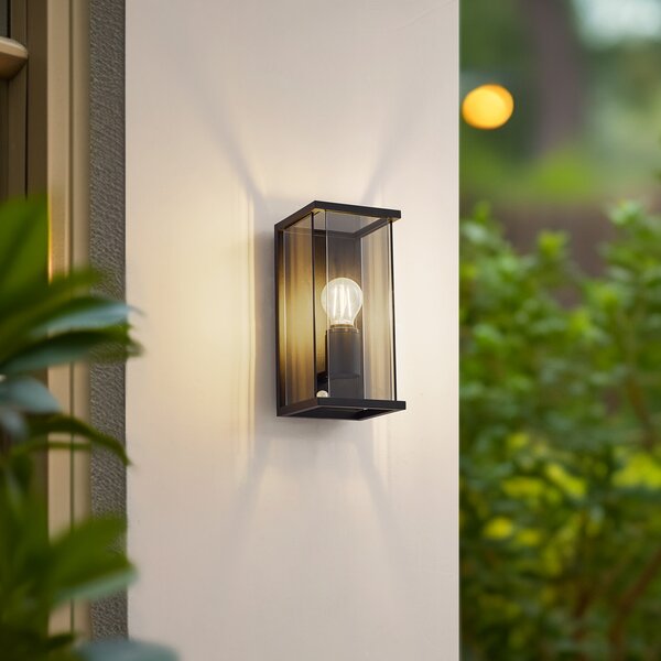 Zewnętrzna Lampa Lucande, Annalea, ściemnialny, czarny, taras, aluminium, nowoczesny