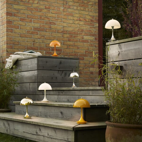 Zewnętrzna Lampa Louis Poulsen, Panthella 160, ściemnialny, metaliczny, balkon, tworzywo sztuczne, design
