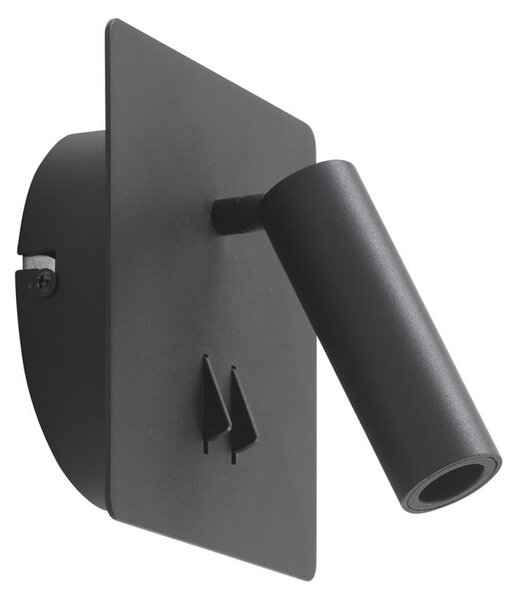 Lampa Ścienna Lucande, Magya, czarny, salon, aluminium, nowoczesny