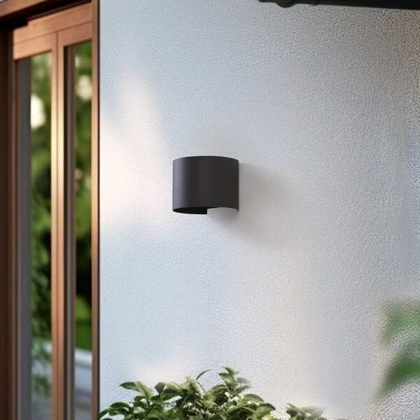 Zewnętrzna Lampa Lindby, Dara, ściemnialny, szary, balkon, aluminium, nowoczesny