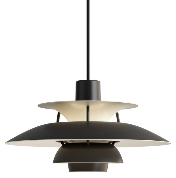 Lampa Wisząca Louis Poulsen, PH 5 Mini, ściemnialny, czarny, salon, metal, design