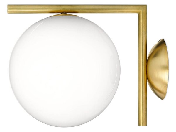 Lampa Ścienna FLOS, IC C/W1, ściemnialny, złoty | mosiężny, salon, szkło, design