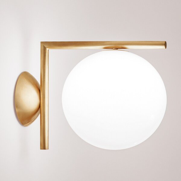 Lampa Ścienna FLOS, IC C/W1, ściemnialny, złoty | mosiężny, salon, szkło, design