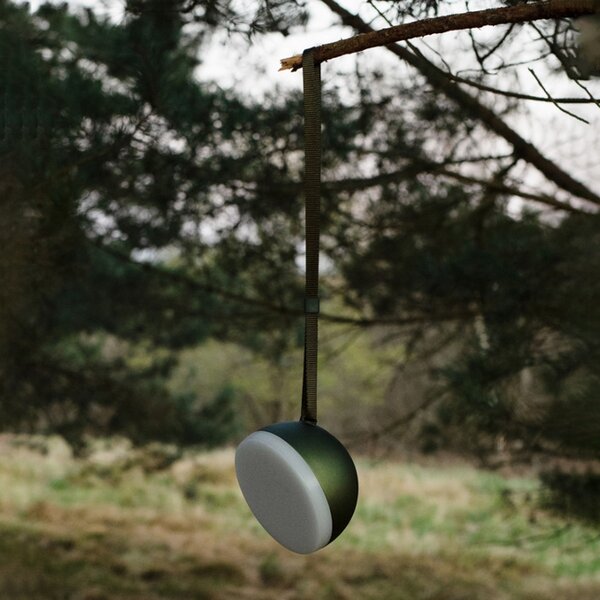 Zewnętrzna Lampa New Works, Sphere, ściemnialny, zielony, taras, aluminium, design