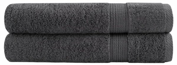 Ręczniki premium, solund, 2 szt., antracytowe, 80x200 cm, 600 g/m²