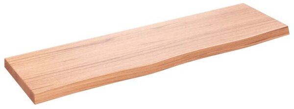 Półka, brązowa, 100x30x(2-4) cm, lakierowane lite drewno dębowe