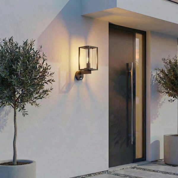 Zewnętrzna Lampa Lucande, Ferda, ściemnialny, czarny, taras, aluminium, nowoczesny