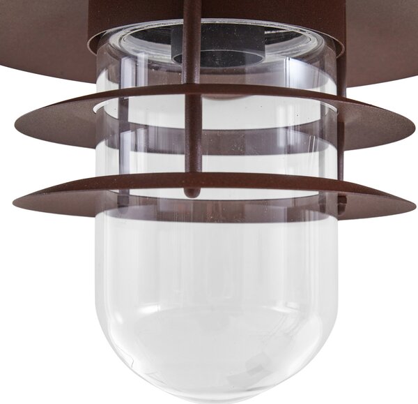 Zewnętrzna Lampa Lindby, Meliora, ściemnialny, brąz rdzawy, balkon, metal