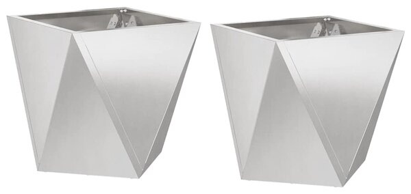 Donica 2 pcs Srebrny 30 x 30 x 30 cm Stal nierdzewna