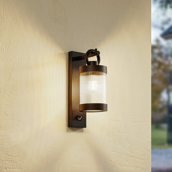 Zewnętrzna Lampa Lindby, Yrene, ściemnialny, czarny, taras, aluminium, nowoczesny