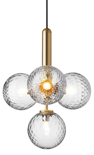 Lampa Wisząca Nuura Aps, Miira 4, ściemnialny, złoty | mosiężny, salon, szkło, design