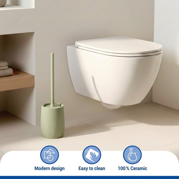 Zielona szczotka do WC ceramiczna Fablo – Wenko