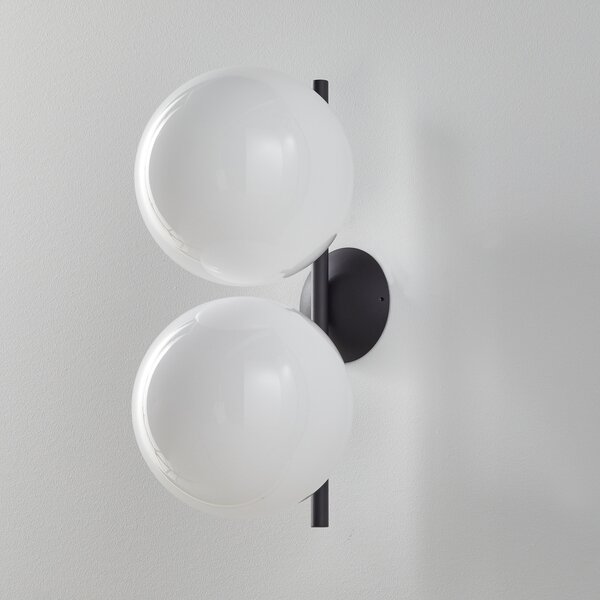Lampa Ścienna FLOS, IC C/W1 Double, ściemnialny, biały, salon, szkło, design