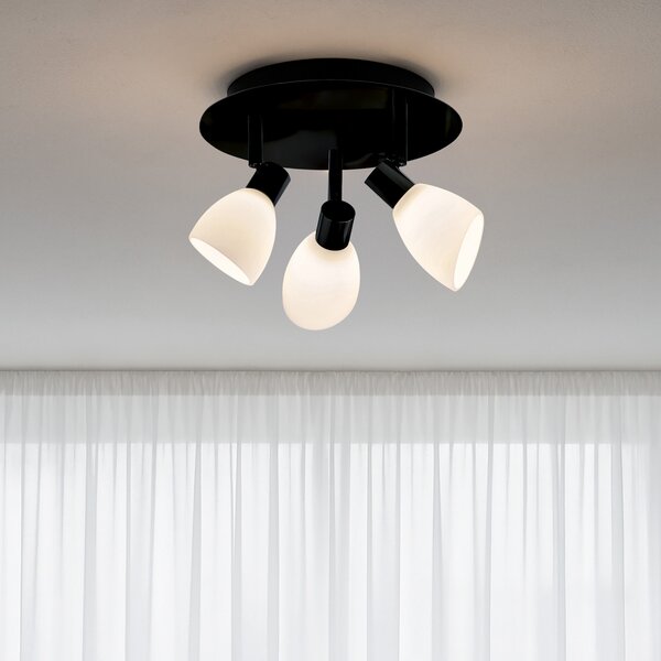 Cut 3 Lampa Sufitowa Round Black/Opal - Herstal