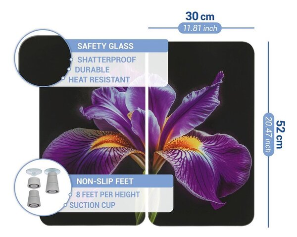 Płyty ochronne na kuchenkę zestaw 2 szt. ze szkła hartowanego 52x30 cm Iris – Wenko