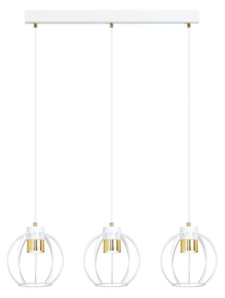AJAX 3 WHITE/GOLD 1224/3 lampa wisząca regulowana czarna styl loftowy