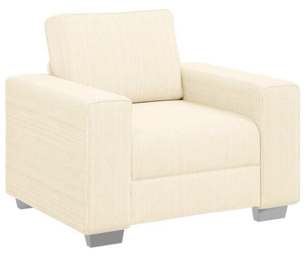 Sofa fotel kremowy 100x77x82 cm tkanina kordowa