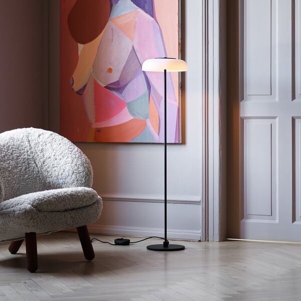 Lampa Podłogowa Nuura Aps, Blossi, ściemnialny, czarny, salon, metal, skandynawski