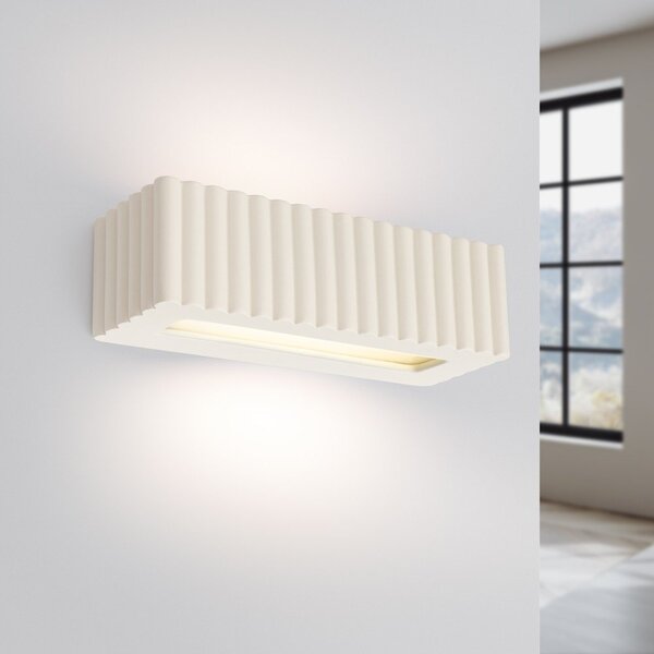 Beżowy kinkiet ceramiczny Rivena – Sollux