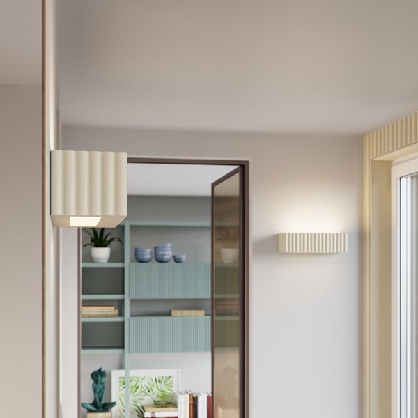 Beżowy kinkiet ceramiczny Rivena – Sollux