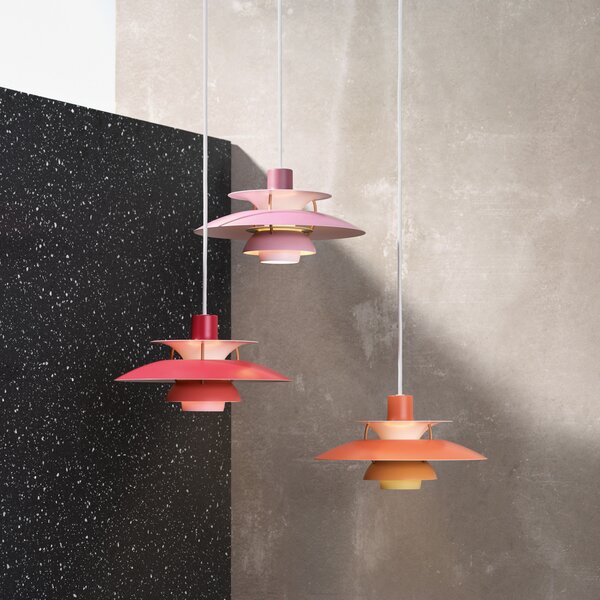 Lampa Wisząca Louis Poulsen, PH 5, ściemnialny, czerwony, salon, metal, design