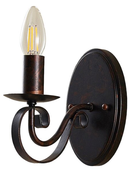 Lampa Ścienna Lucande, Caleb, ściemnialny, brąz rdzawy, przedpokój, metal, dworkowy | rustykalny