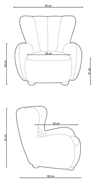 Biały fotel uszak boucle do pokoju F2-Z88
