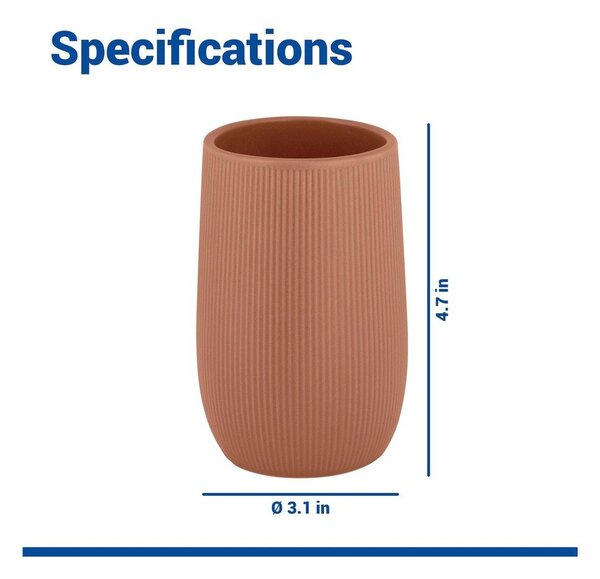 Brązowy kubek na szczoteczki do zębów ceramiczny Fablo – Wenko