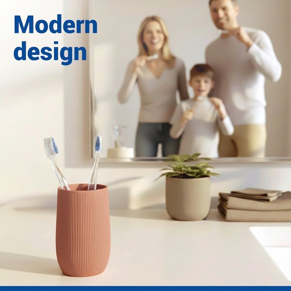 Brązowy kubek na szczoteczki do zębów ceramiczny Fablo – Wenko