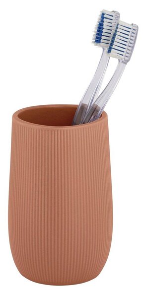 Brązowy kubek na szczoteczki do zębów ceramiczny Fablo – Wenko