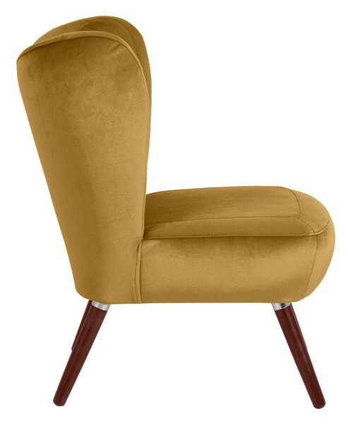 Żółty fotel Max Winzer Sari Velvet