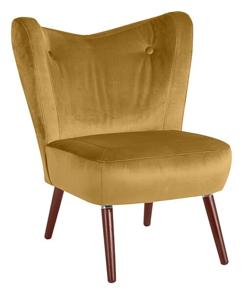Żółty fotel Max Winzer Sari Velvet