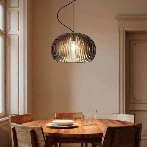 Lampa Wisząca Lindby, Jusra, ściemnialny, czarny, kuchnia, metal, nowoczesny