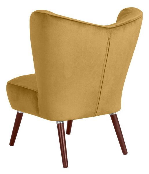 Żółty fotel Max Winzer Sari Velvet