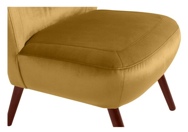 Żółty fotel Max Winzer Sari Velvet