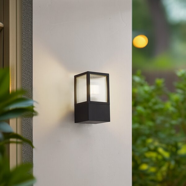 Zewnętrzna Lampa Lucande, Klemens, ściemnialny, czarny, balkon, aluminium, nowoczesny