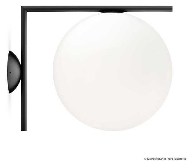 Lampa Ścienna FLOS, IC C/W2, ściemnialny, czarny, salon, szkło, design