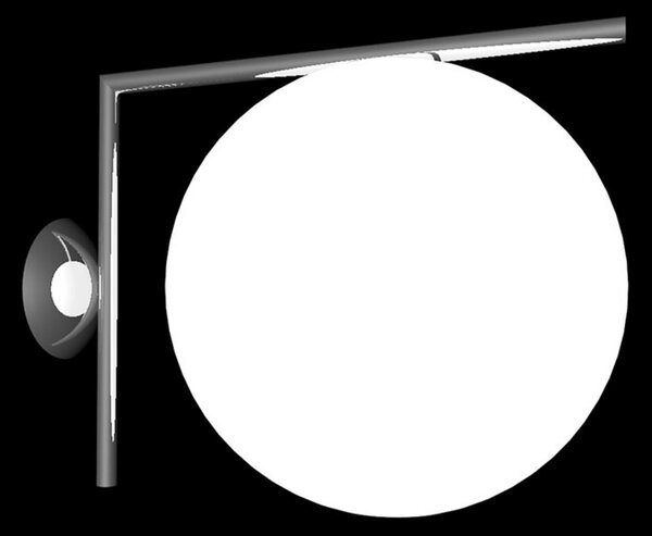 Lampa Ścienna FLOS, IC C/W2, ściemnialny, czarny, salon, szkło, design