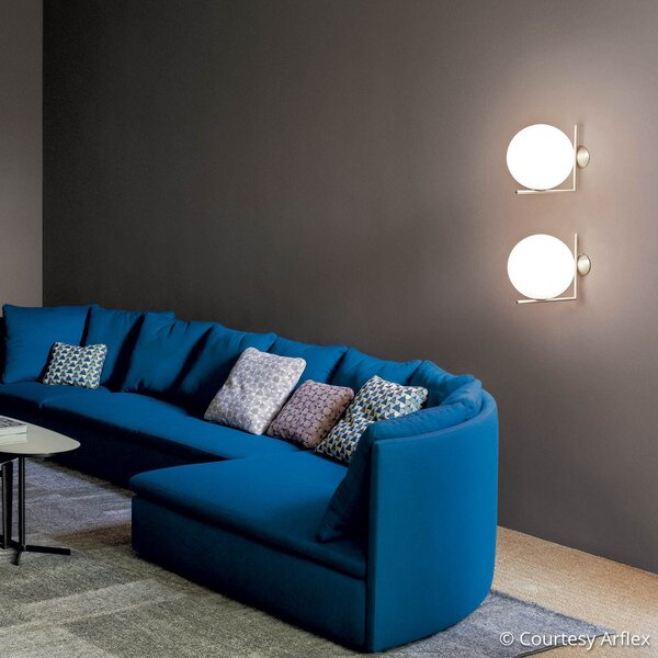Lampa Ścienna FLOS, IC C/W2, ściemnialny, metaliczny, salon, szkło, design