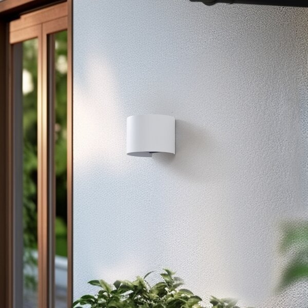 Zewnętrzna Lampa Lindby, Dara, ściemnialny, biały, balkon, aluminium, nowoczesny