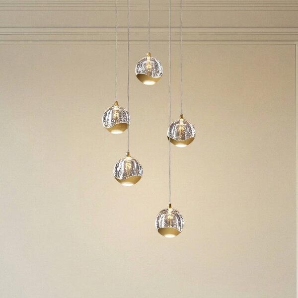 Lampa Wisząca Lucande, Hayley, transparentny, salon, szkło, nowoczesny