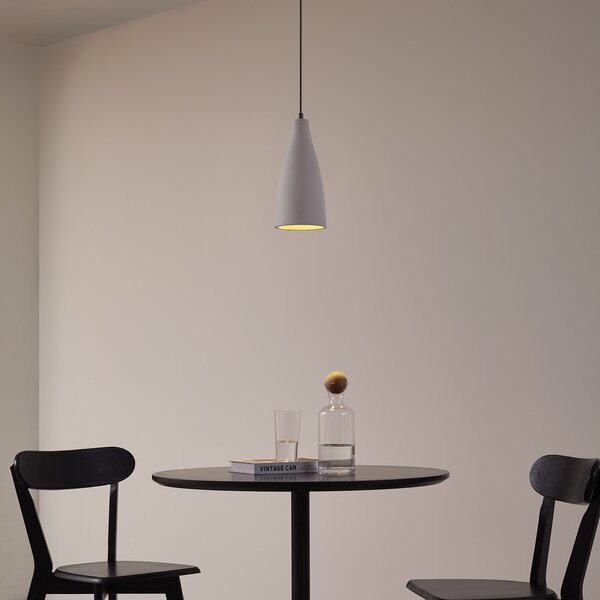Lampa Wisząca Lindby, Sanne, ściemnialny, szary, salon, beton, nowoczesny
