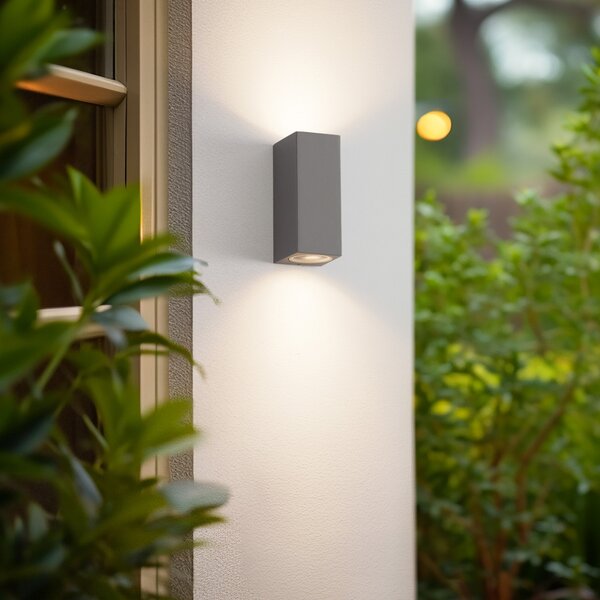 Zewnętrzna Lampa Lucande, Xava, ściemnialny, szary, balkon, aluminium, nowoczesny